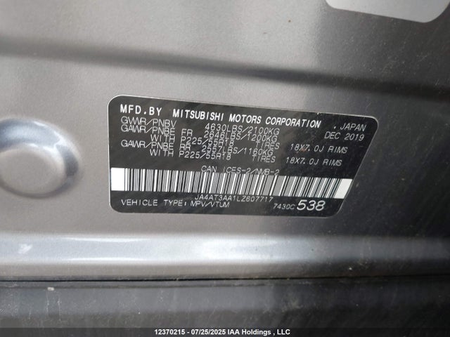 JA4AT3AA1LZ607717 Mitsubishi tc/ic mivec