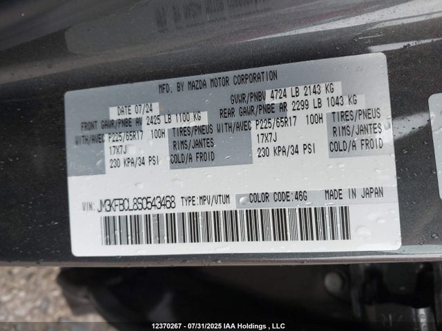 Mazda py 2025 JM3KFBCL8S0543468 Image 9