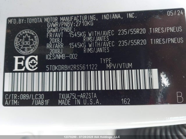 Toyota t24a-fts 2024 5TDKDRBH2RS561122 Image 18