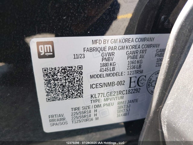 KL77LGE21RC182292 Chevrolet lih