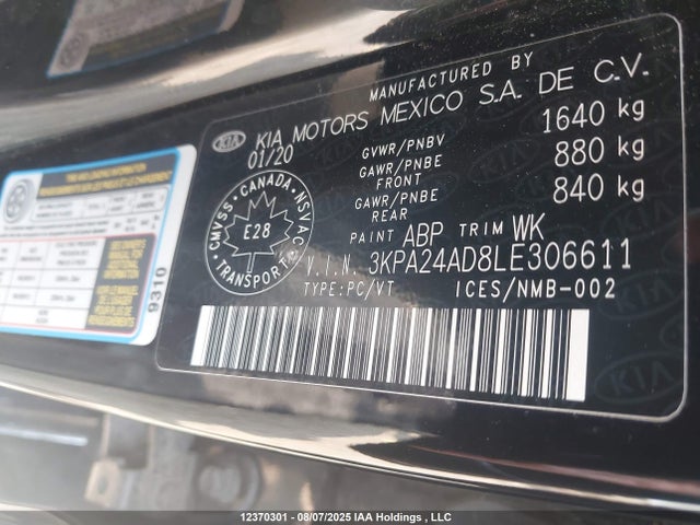 3KPA24AD8LE306611 KIA gammaii 1.6mpi+cvt