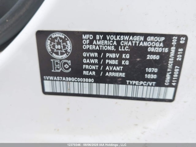 1VWAS7A39GC003890 Volkswagen 1.8t