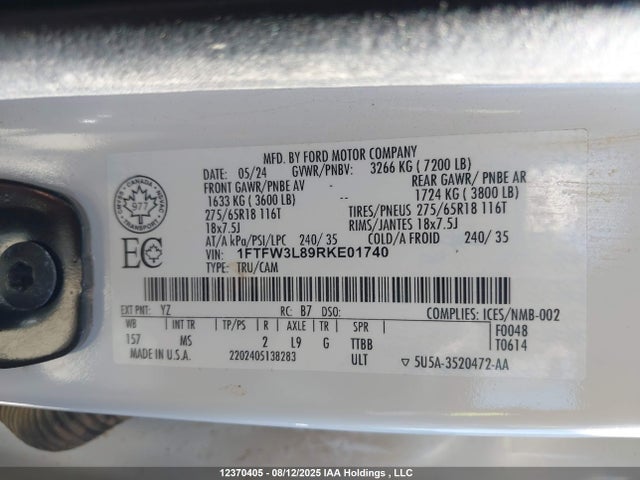 1FTFW3L89RKE01740 Ford gtdi