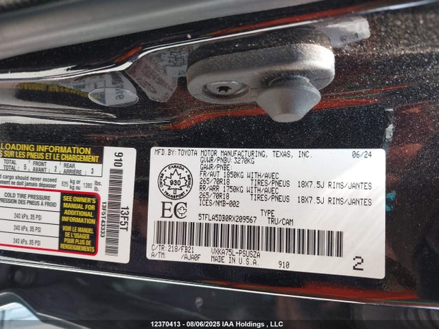 Toyota v35a-fts 2024 5TFLA5DB0RX209567 Image 9