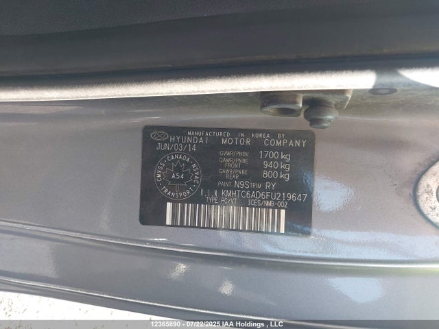 KMHTC6AD6FU219647 Hyundai dohc gdi gamma