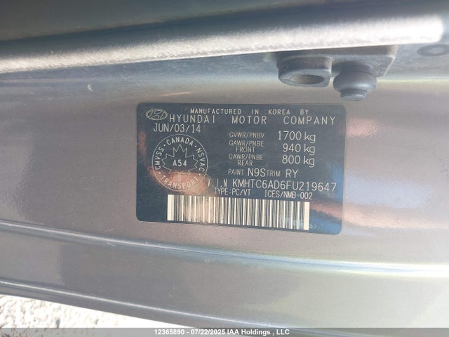 KMHTC6AD6FU219647 Hyundai dohc gdi gamma