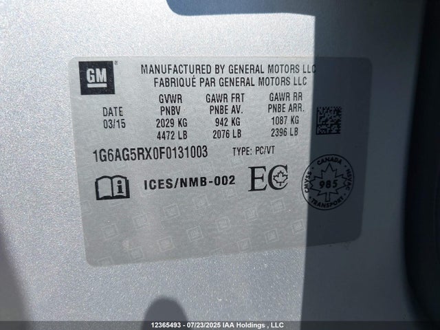 1G6AG5RX0F0131003 Cadillac ltg