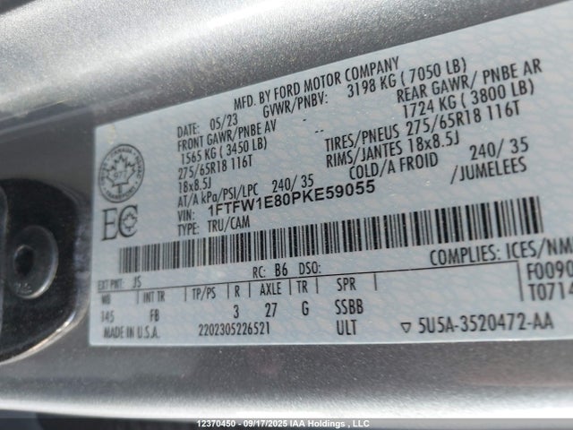 Ford gtdi 2023 1FTFW1E80PKE59055 Image 9