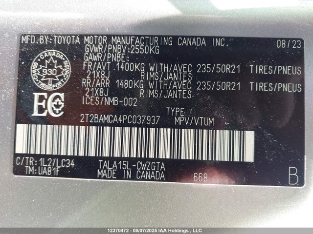 Lexus t24a-fts 2023 2T2BAMCA4PC037937 Image 9