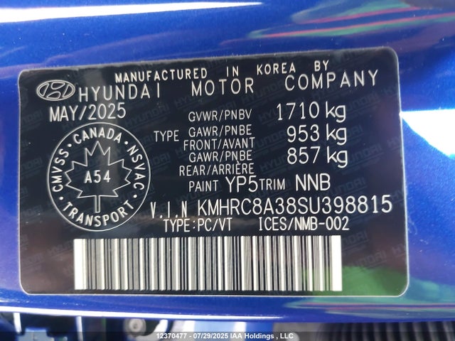 Hyundai mpi gamma ii 2025 KMHRC8A38SU398815 Image 19