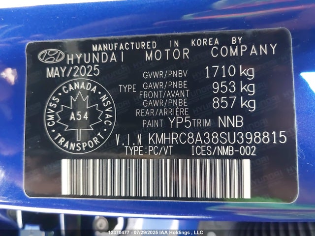 Hyundai mpi gamma ii 2025 KMHRC8A38SU398815 Image 9