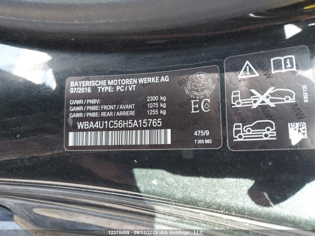 WBA4U1C56H5A15765 BMW 440I