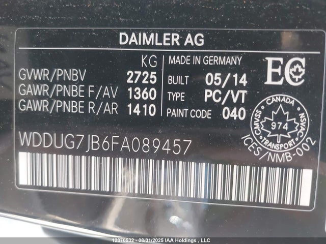 WDDUG7JB6FA089457 Mercedes-Benz S 63 AMG