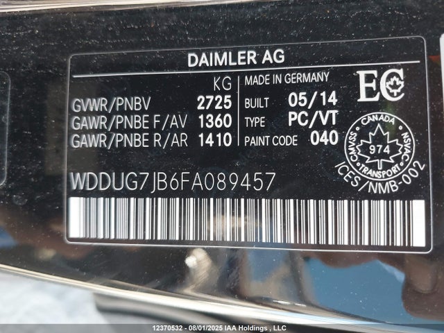 WDDUG7JB6FA089457 Mercedes-Benz S 63 AMG