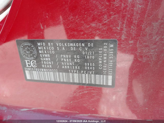 3VWE57BU4MM038332 Volkswagen tsi