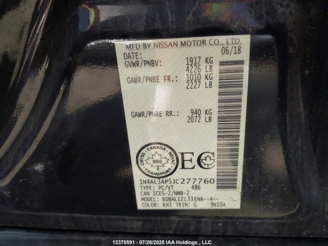 1N4AL3AP5JC277760 Nissan Altima