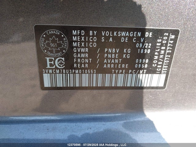 3VWCM7BU3PM010553 Volkswagen tsi