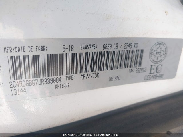 2C4RDGBG7JR339084 Dodge 2018