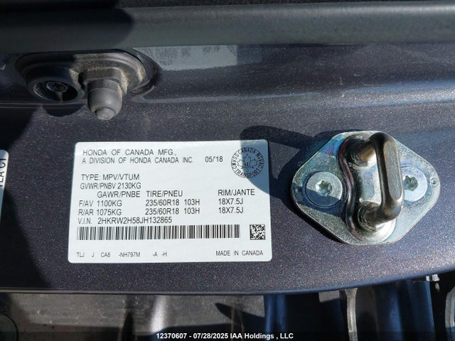2HKRW2H58JH132865 Honda l15be
