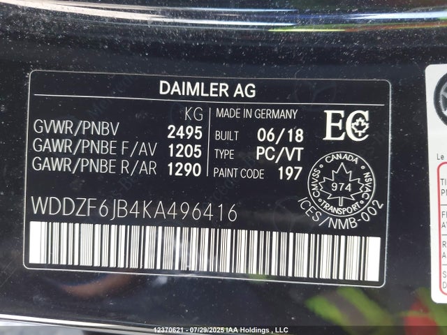 WDDZF6JB4KA496416 Mercedes-Benz m276