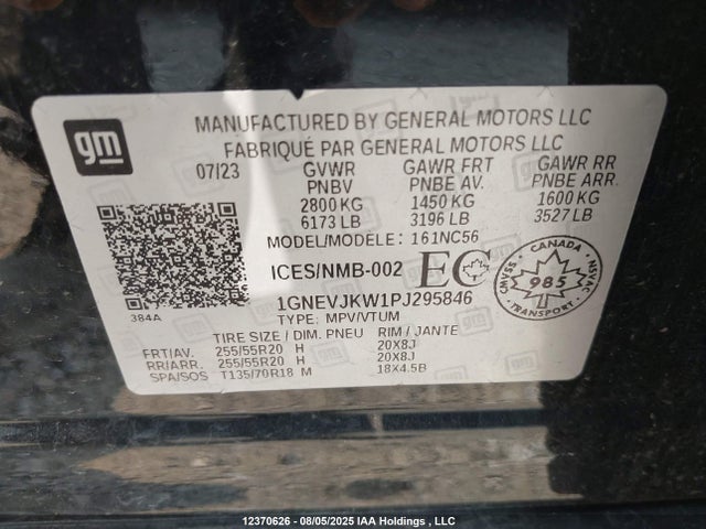 1GNEVJKW1PJ295846 Chevrolet lfy