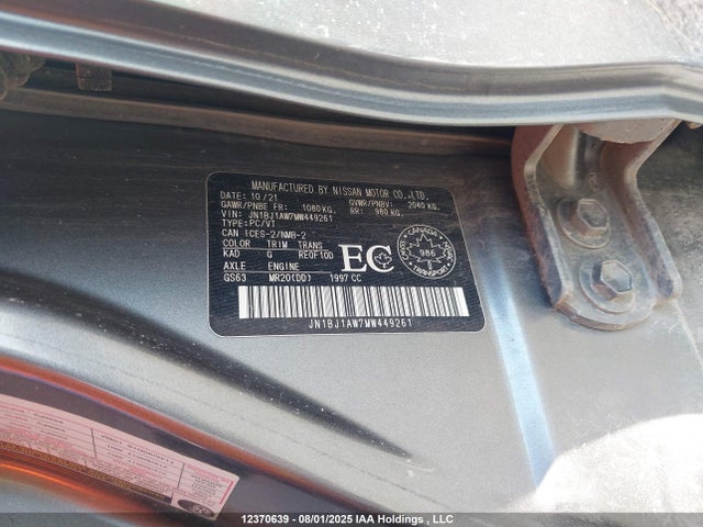 JN1BJ1AW7MW449261 Nissan ROGUE SPORT
