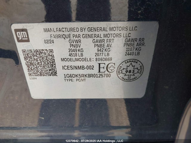 1G6DK5RK8R0125700 Cadillac lsy
