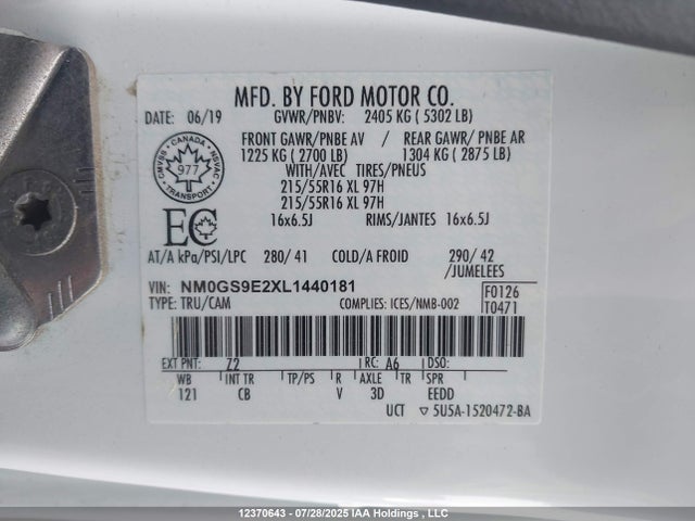 Ford Transit Connect 2020 NM0GS9E2XL1440181 Image 9