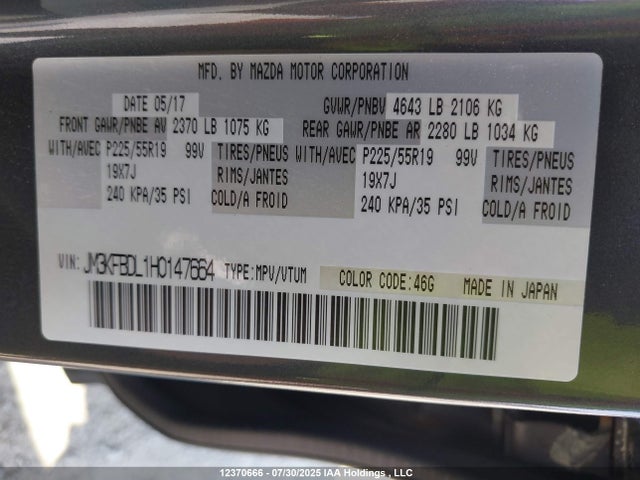 JM3KFBDL1H0147664 Mazda py