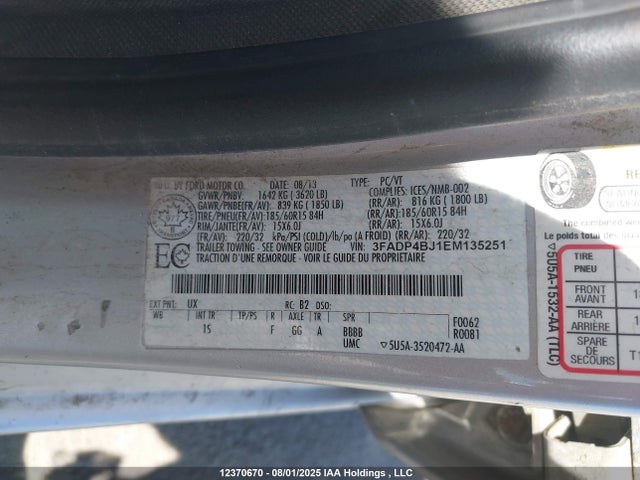 3FADP4BJ1EM135251 Ford 2014