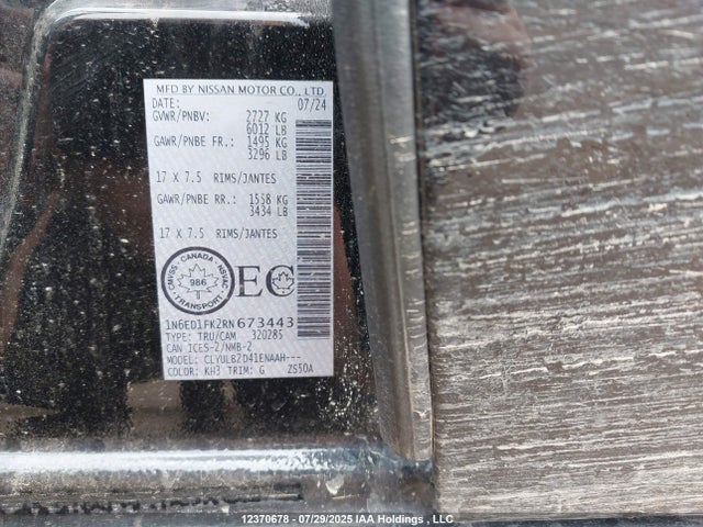 Nissan Frontier 2024 1N6ED1FK2RN673443 Image 9