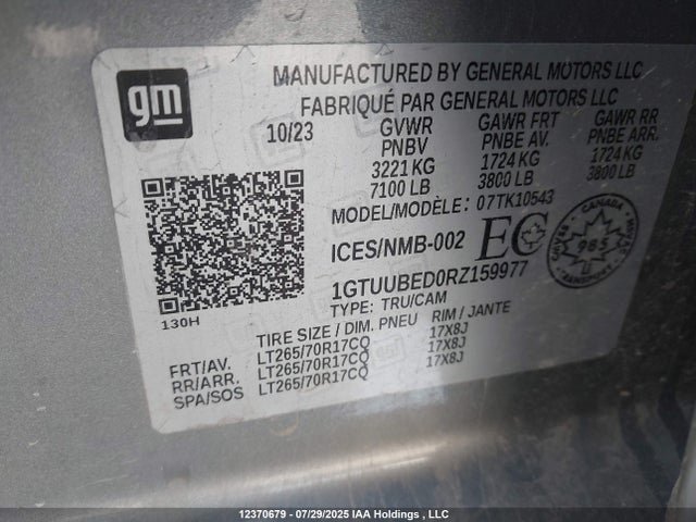 1GTUUBED0RZ159977 GMC l84