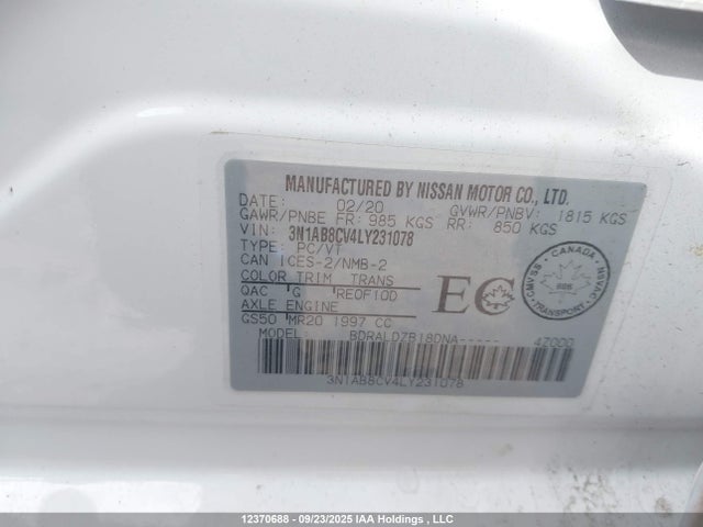 3N1AB8CV4LY231078 Nissan 2020