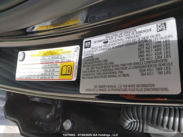 1GKS2KKL7PR521927 GMC l87