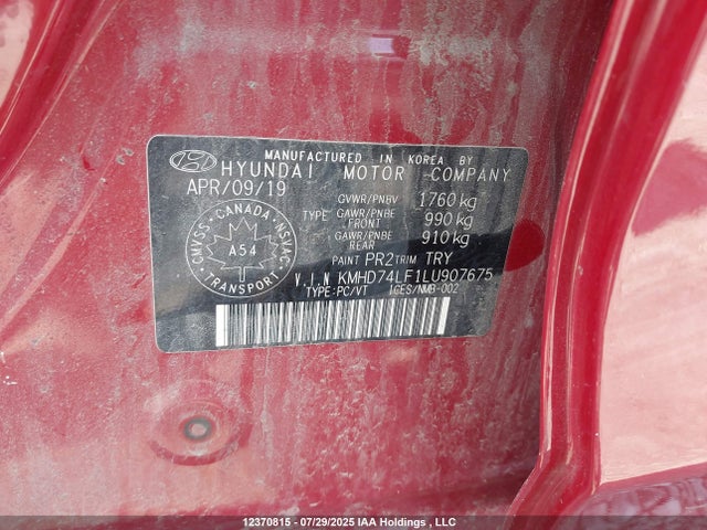 KMHD74LF1LU907675 Hyundai mpi nu