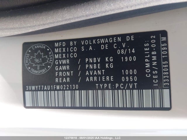 3VWYT7AU1FM022130 Volkswagen GTI