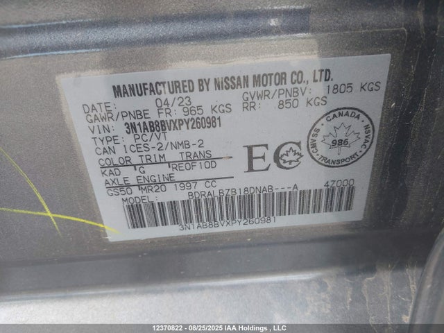 Nissan Sentra 2023 3N1AB8BVXPY260981 Image 19