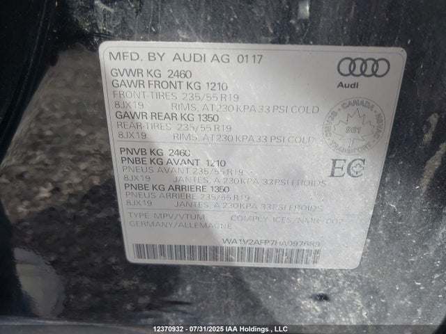 WA1V2AFP7HA097689 Audi 3.0t