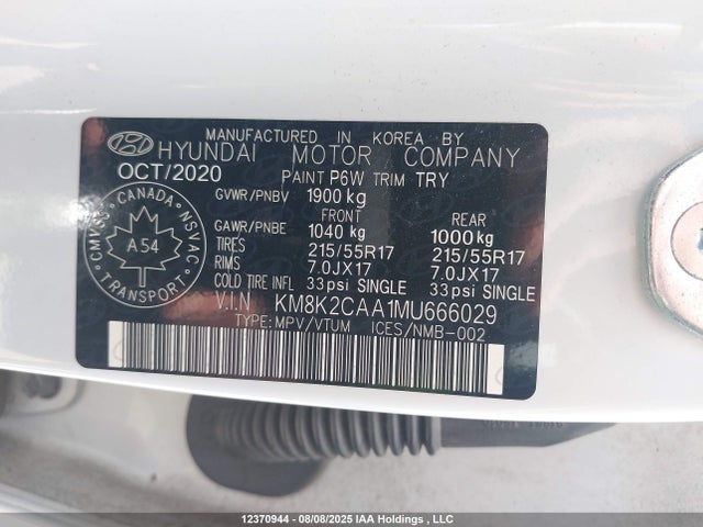 Hyundai mpi nu 2021 KM8K2CAA1MU666029 Image 9