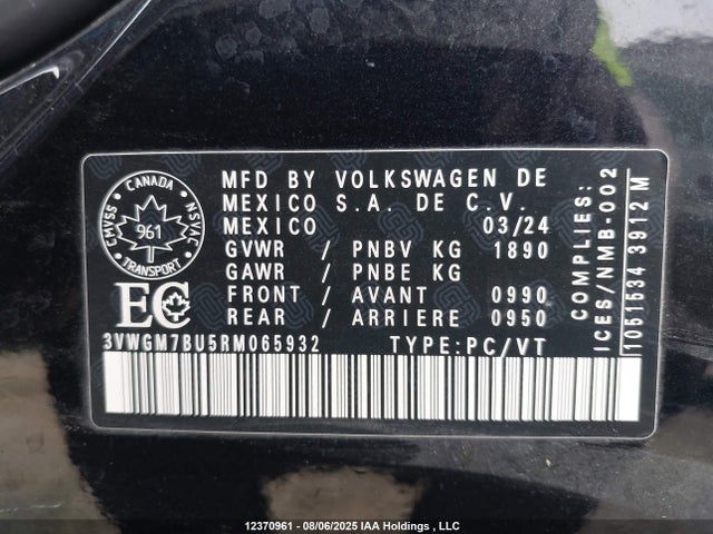 3VWGM7BU5RM065932 Volkswagen tsi