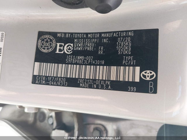 Toyota 2zr-fae 2020 5YFBPRBE3LP143018 Image 19