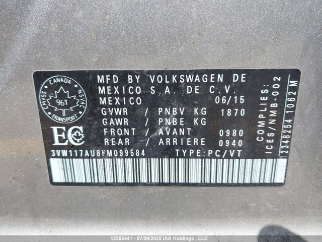 3VW117AU8FM099584 Volkswagen 1.8t