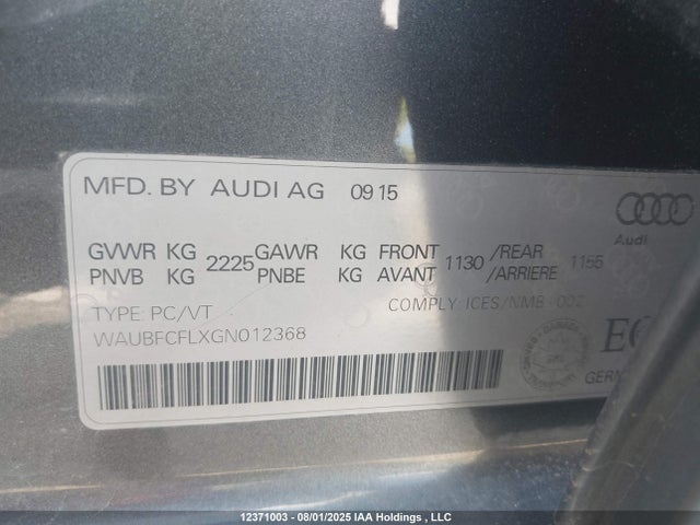 Audi 2016 2016 WAUBFCFLXGN012368 Image 18