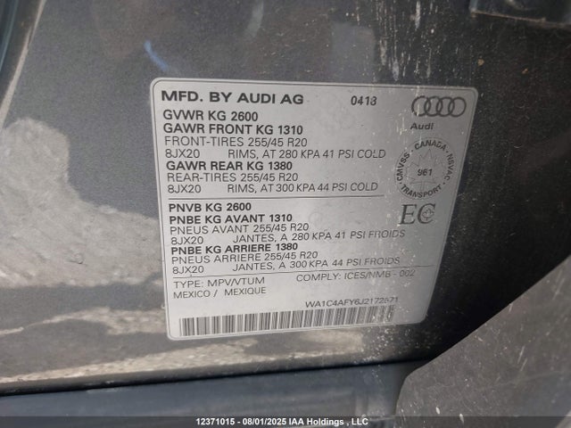 Audi 2018 2018 WA1C4AFY6J2172571 Image 9
