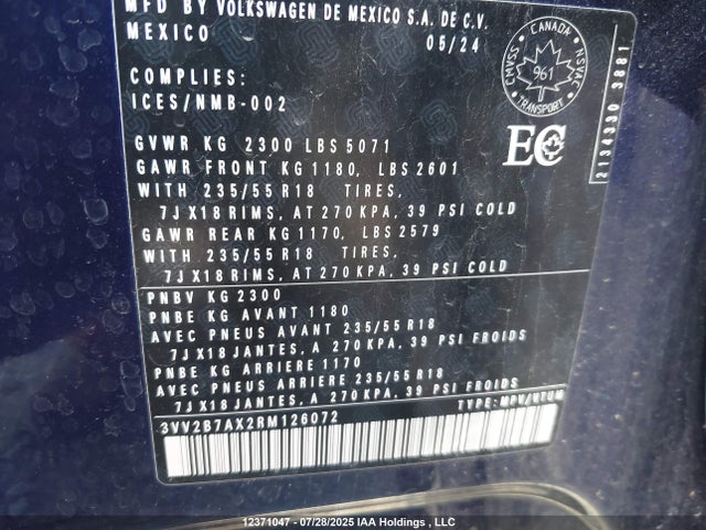 Volkswagen tsi 2024 3VV2B7AX2RM126072 Image 9