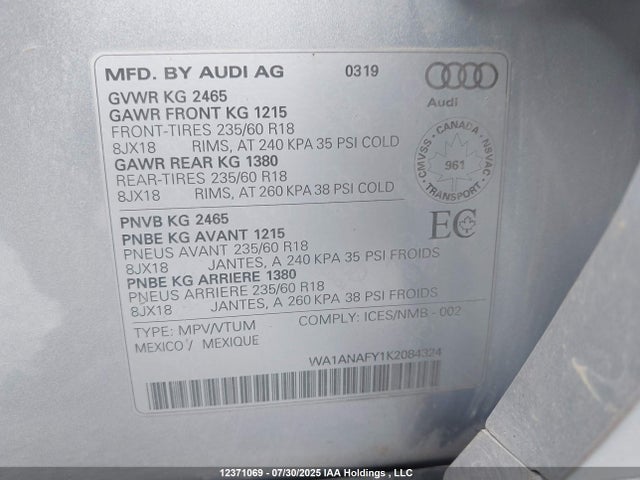 Audi 2019 2019 WA1ANAFY1K2084324 Image 19