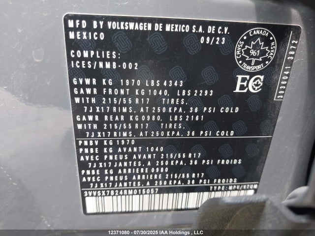Volkswagen tsi 2024 3VVSX7B24RM015057 Image 19