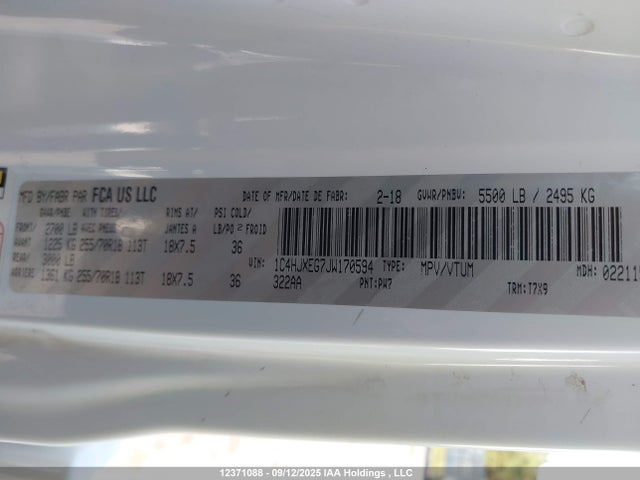 Jeep Wrangler 2018 1C4HJXEG7JW170594 Image 9