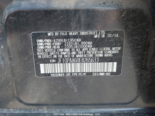 Subaru Impreza 2014 JF1GPAA60E8265633 Image 9