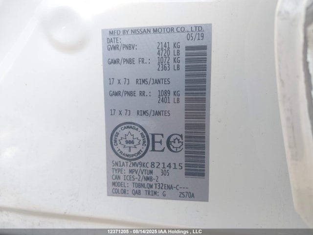 Nissan Rogue 2019 5N1AT2MV9KC821415 Image 18